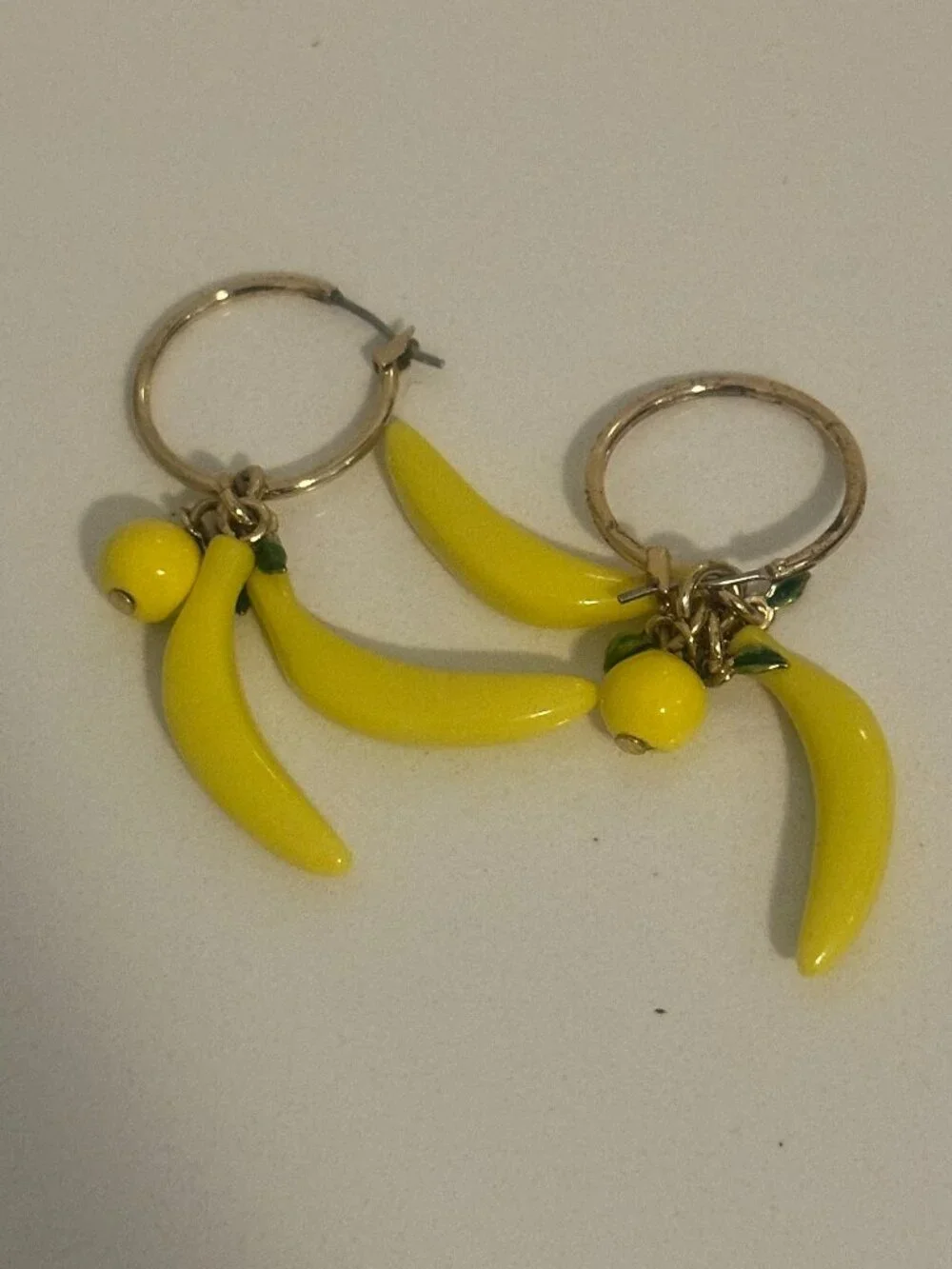 J.Crew Banana Charm Hoop Earrings – 3 cm